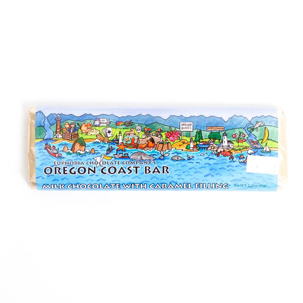 Euphoria, Chocolate Bar, Oregon Coast, Milk & Caramel, 2.5 ounce